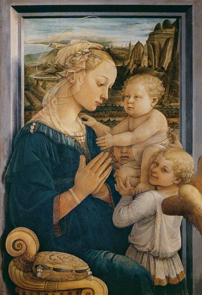 Madonna and Child with Angels, c.1455 (tempera on panel) van Fra Filippo Lippi