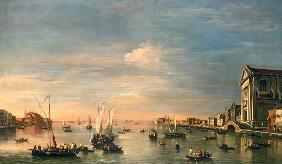 Venetie,  Canale della Giudecca met de kerk van Gesuati