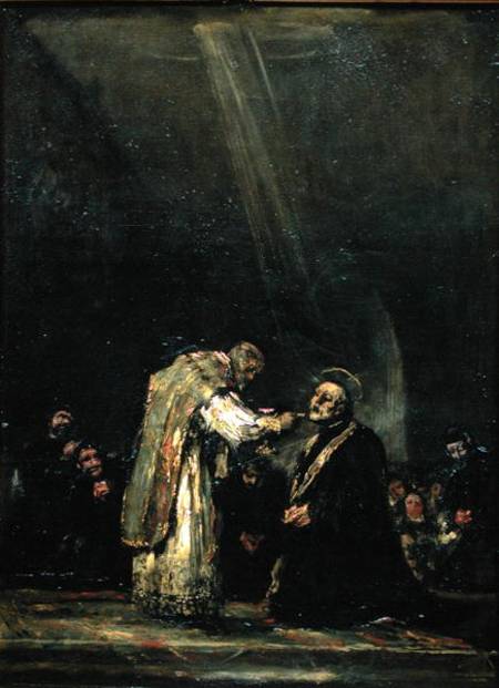 The Last Communion of St. Joseph Calasanz (1556-1648) van Francisco José de Goya