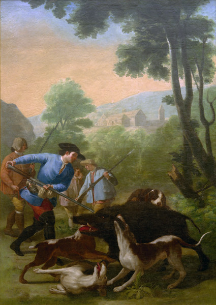 The Boar Hunt van Francisco José de Goya