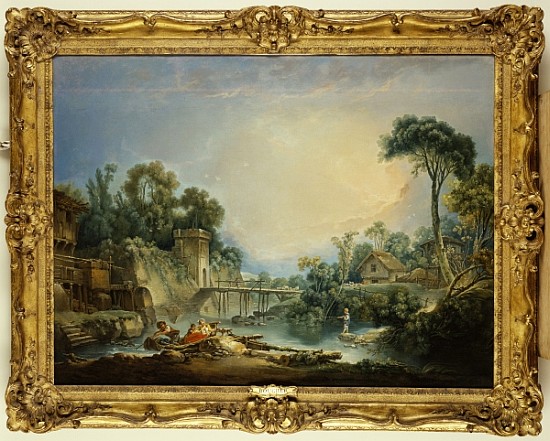 The Rustic Bridge, c.1756 van François Boucher