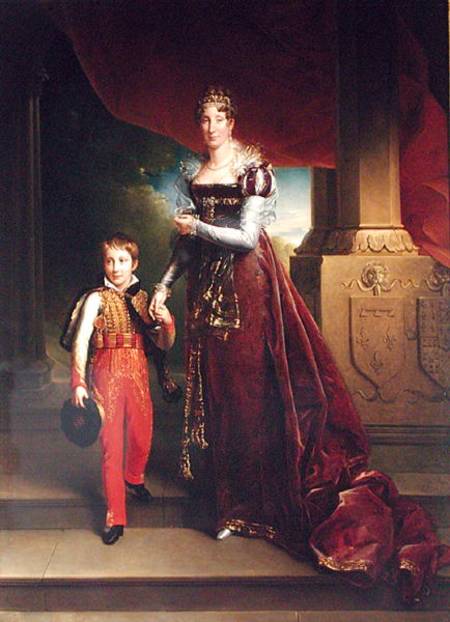 Marie Amelie de Bourbon (1782-1866) Duchess of Orleans and her Son Duke of Chartres van François Pascal Simon Gérard