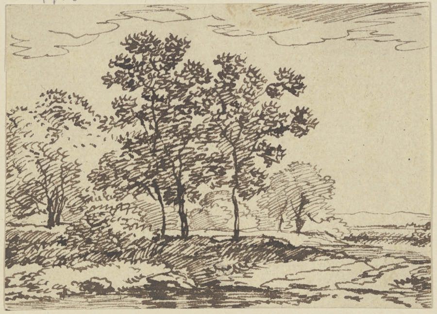 Trees by a body of water van Franz Innocenz Josef Kobell