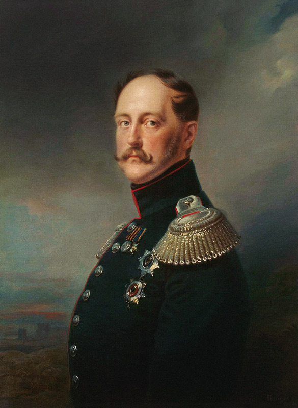 Portrait of Emperor Nicholas I  (1796-1855) van Franz Krüger