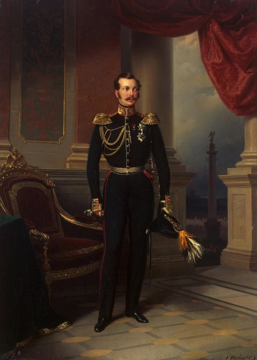 Portrait of the Crown prince Alexander Nikolayevich (1818-1881) van Franz Krüger