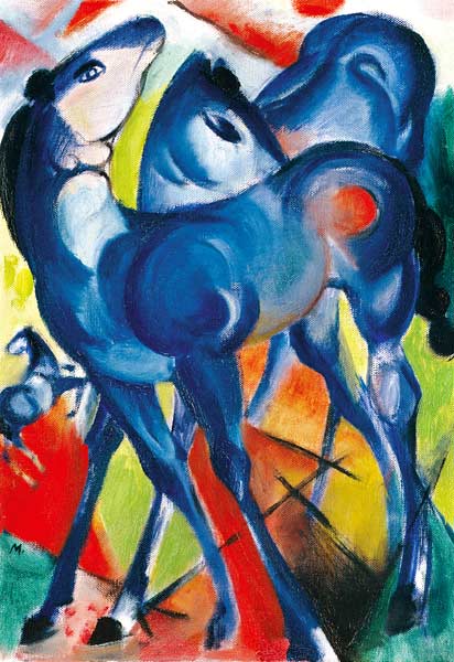 The Blue Foals van Franz Marc