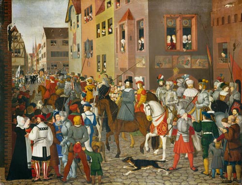 Einzug Kaiser Rudolfs von Habsburg in Basel van Franz Pforr
