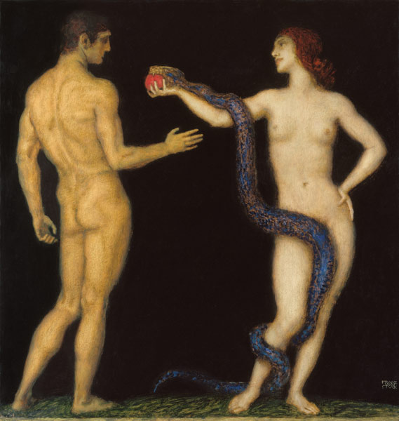 Adam und Eva van Franz von Stuck