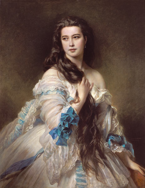 Portrait of Madame Rimsky-Korsakov (1833-78) nee Varvara Dmitrievna Mergassov van Franz Xaver Winterhalter