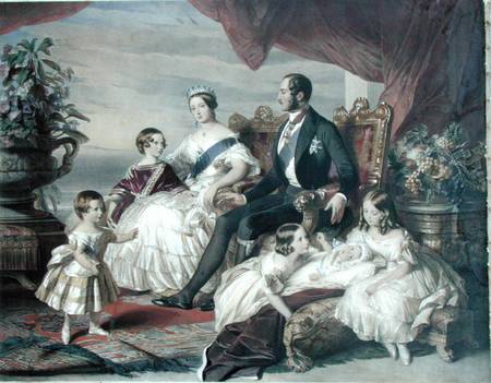 Queen Victoria (1819-1901) and Prince Albert (1819-61) with Five of the Their Children van Franz Xaver Winterhalter