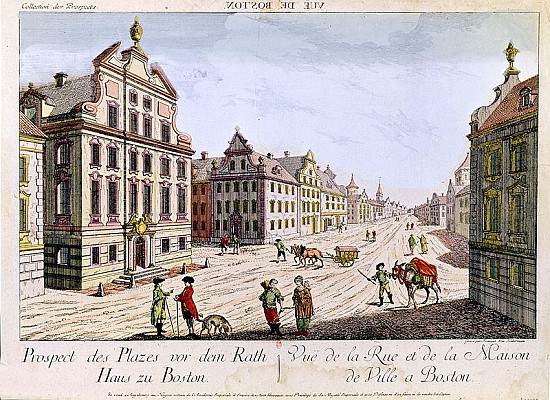 View of the Town Hall, Boston van Franz Xavier Habermann