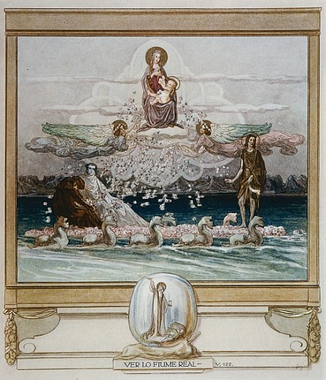 Illustration from Dante''s ''Divine Comedy'', Purgatory, Canto V: 122 van Franz von (Choisy Le Conin) Bayros