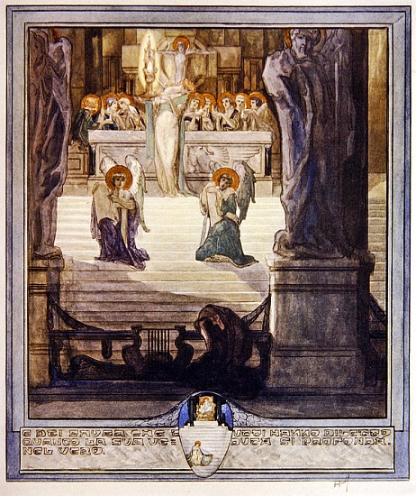 Illustration from Dante''s ''Divine Comedy'', Paradise, Canto XXVIII van Franz von (Choisy Le Conin) Bayros