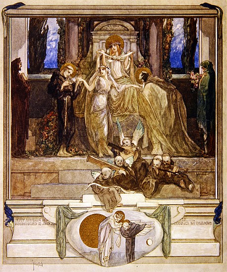 Illustration from Dante''s ''Divine Comedy'', Paradise, Canto XI van Franz von (Choisy Le Conin) Bayros