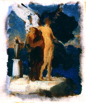 Sketch for 'Daedalus and Icarus', c.1869 (oil on canvas) van Frederic Leighton