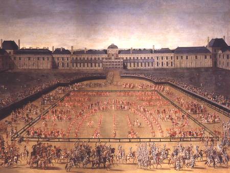 Carousel given for Louis XIV in the Court of the Palace of the Tuileries van French School