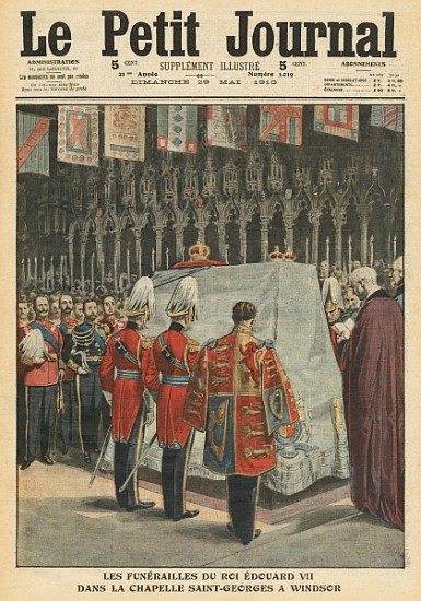 Funeral of King Edward VII in St. George''s chapel at Windsor, illustration from ''Le Petit Journal' van French School