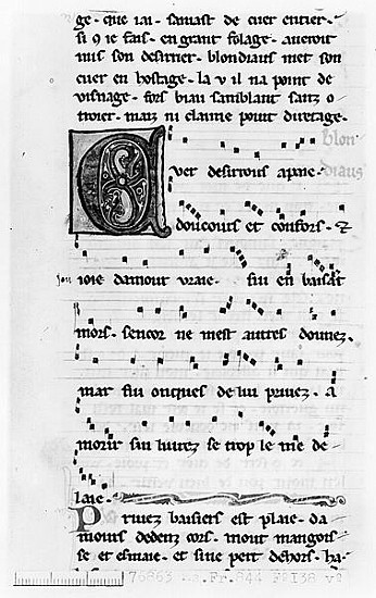 Ms.Fr 844 fol.138v Song Blondel de Nesles (late 12th century) van French School