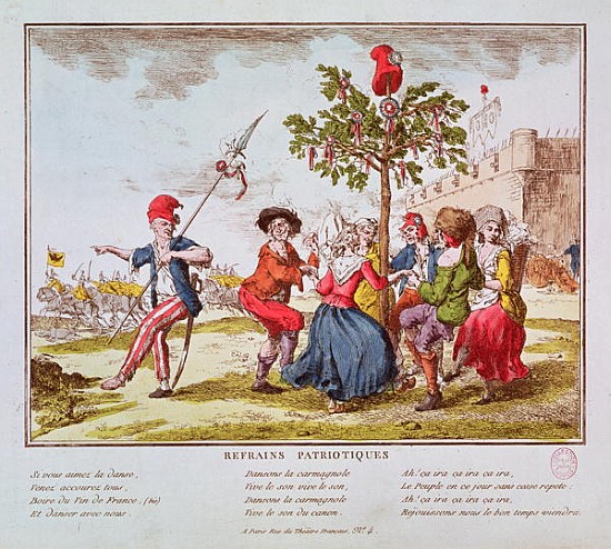 Patriotic Refrains: French revolutionaries dancing the carmagnole around the tree of Liberty, c.1792 van French School