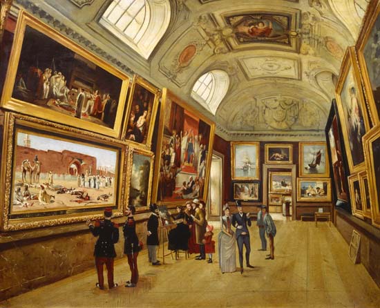 A Picture gallery at the Musee du Luxembourg van French School