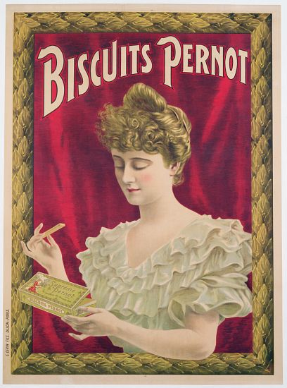 Poster advertising Pernot biscuits van French School