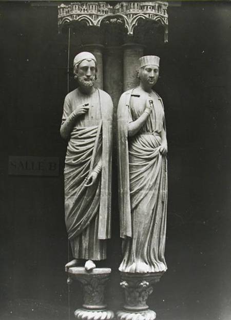 Statues of Philippe Hurepel (1200-34) Comte de Clermont and his wife Mahaut (d.1260) Comtesse de Bou van French School
