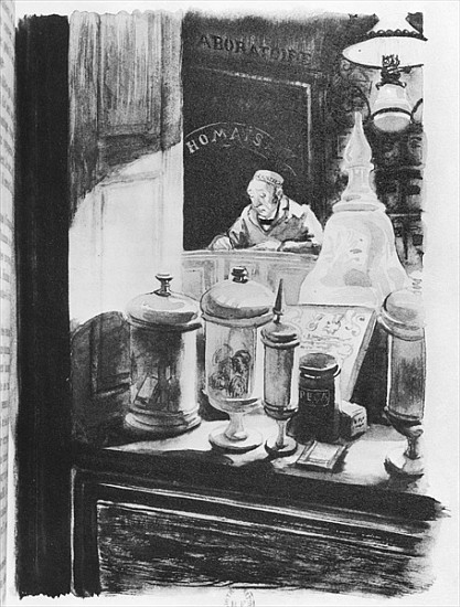 The Pharmacist Homais, illustration from ''Madame Bovary'' Gustave Flaubert (1821-80) publishedBriff van French School