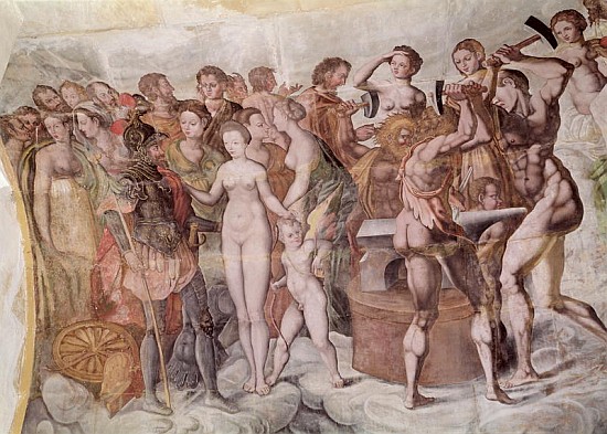 Tour de la Ligue. Members of the Medici Court as the Gods of Olympus  (detail) van French School
