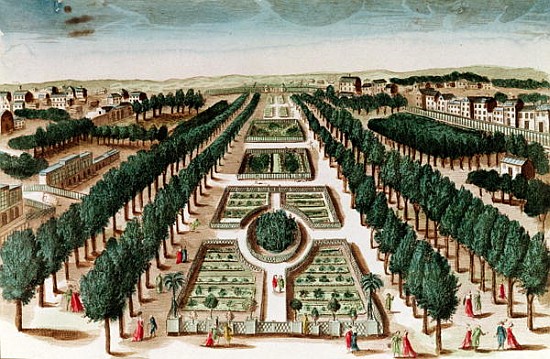 View of the Jardin des Plantes from the Cabinet d''Histoire Naturelle van French School