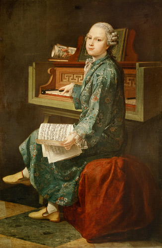 Young Man at the Clavichord van French School