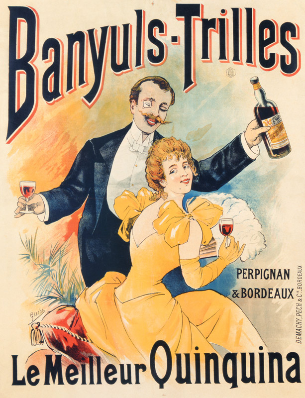 Poster advertising Banyuls-Trilles Quinquina van French School, (19th century)