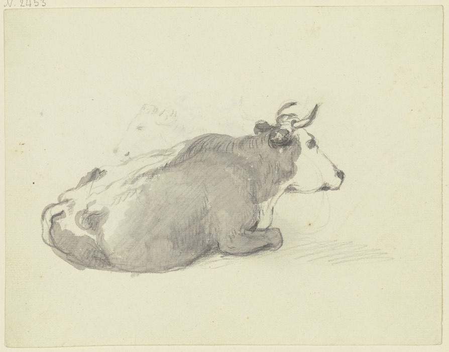 Liegende Kuh nach rechts van Friedrich Wilhelm Hirt