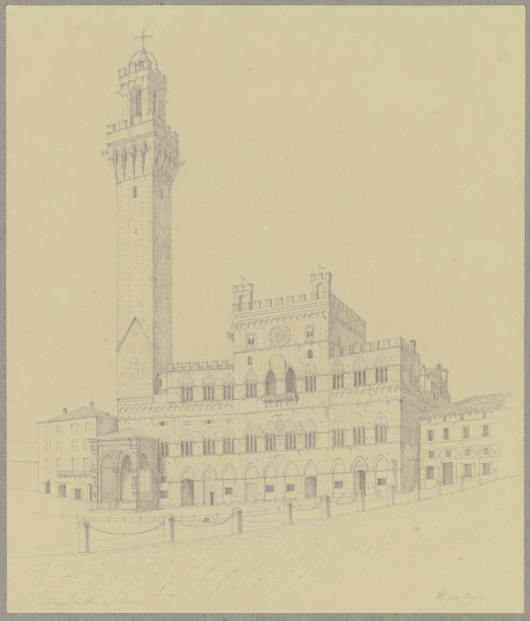 Der Palazzo Pubblico in Siena van Friedrich Wilhelm Ludwig