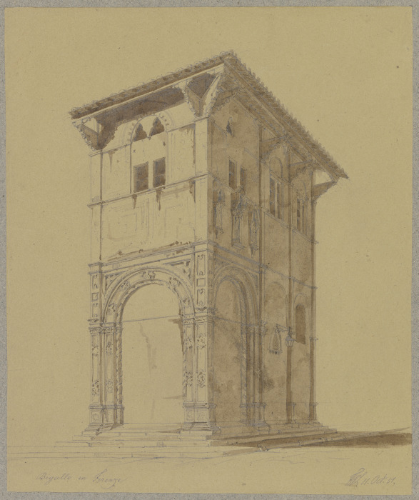 Die Loggia del Bigallo in Florenz van Friedrich Wilhelm Ludwig