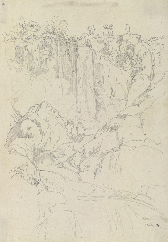 Die Cascata delle Marmore bei Terni van Friedrich Maximilian Hessemer