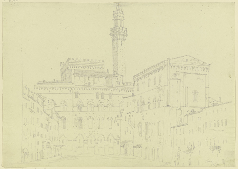 Der Palazzo Pubblico in Siena van Friedrich Maximilian Hessemer