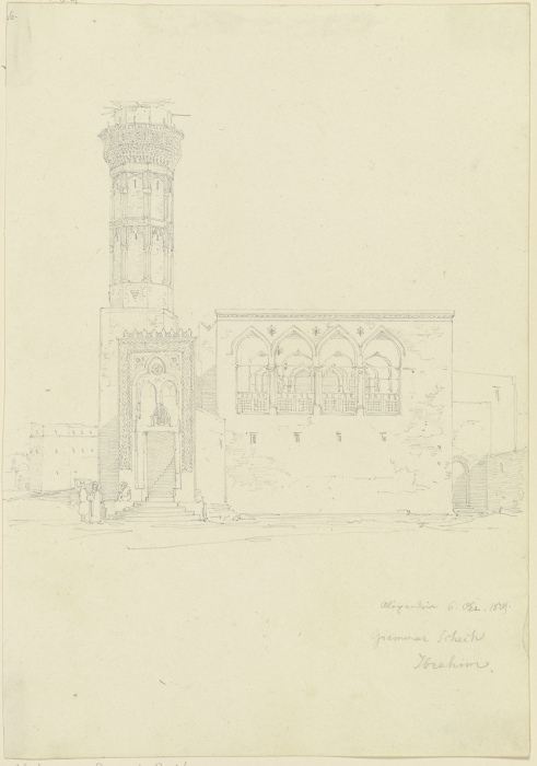 Die Moschee Giammar Scheik in Alexandria van Friedrich Maximilian Hessemer