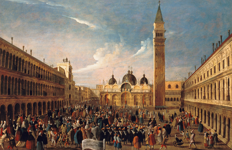 The Last Day of the Carnival, St. Mark's Square, Venice van Gabriele Bella