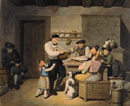 Bauernfamilie bei der Mahlzeit. van Georg Emanuel Opitz