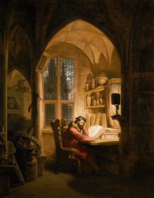 Faust im Studierzimmer van Georg Friedrich Kersting