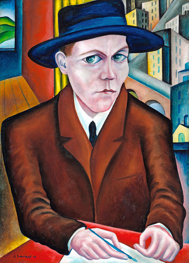 Portrait of Oskar Maria Graf van Georg Schrimpf