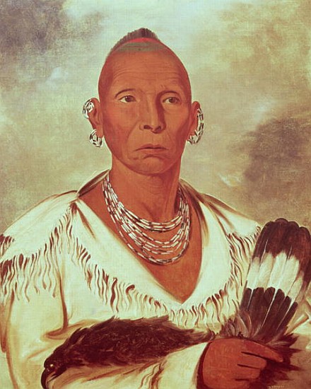 Portrait of Black Hawk, Indian Chief van George Catlin