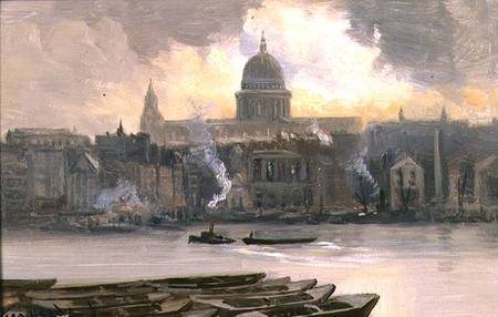 St.Paul's from the River (board) van George Hyde Pownall