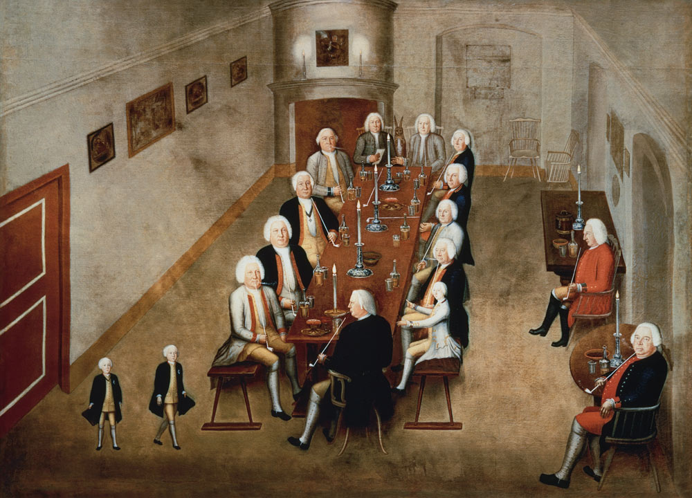 The smoking council of Frederick William I of Prussia, c.1737/8 van George Lisiewski