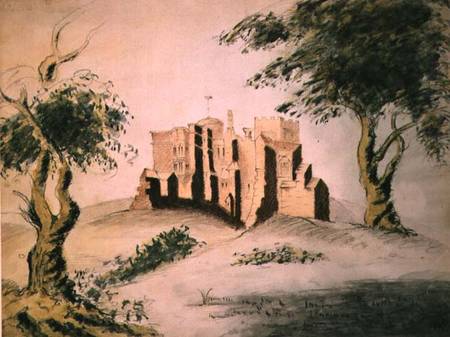 The Old Manor House of Woodstock (w/c and chalk on paper) van George Marquis of Blandford