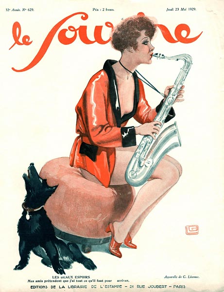 Front cover of ''Le Sourire'', 1929 (colour litho)  van Georges Leonnec