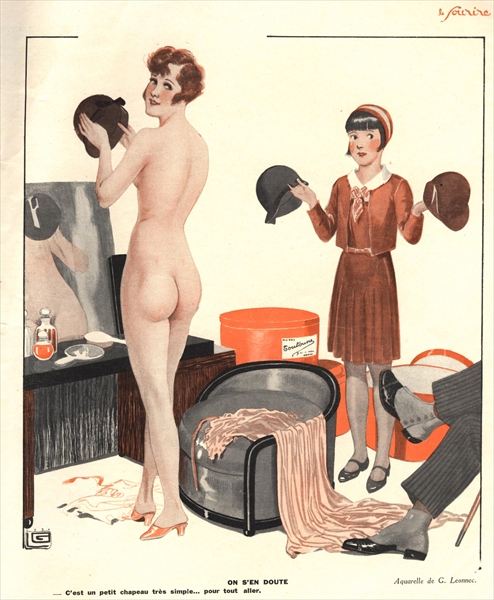 Illustration from ''Le Sourire'' (colour litho)  van Georges Leonnec