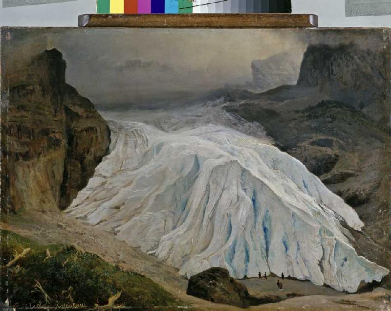 Der Rosenlaui-Gletscher van Georg Heinrich Crola