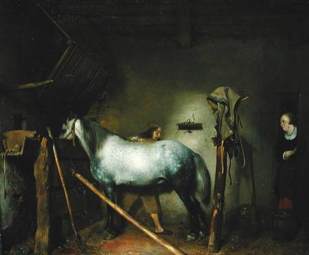 Horse in a Stable van Gerard ter Borch or Terborch