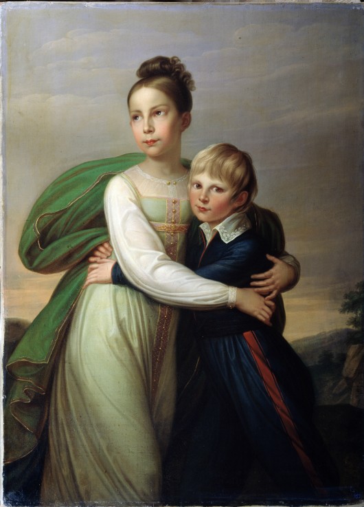Prince Albert of Prussia (1809-1872) and Princess Louise of Prussia (1808-1870), children of king Fr van Gerhard von Kügelgen